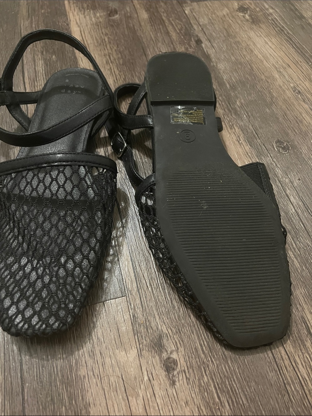 a new day Black Mesh Square-Toe Ankle-Strap Mules - Picture 5 of 10